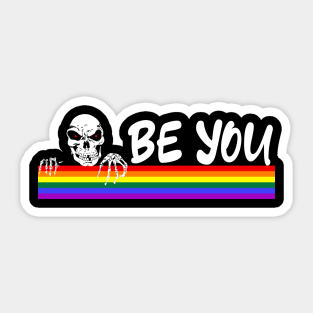 Be You Skeleton Rainbow, LGBTQ Halloween Sticker